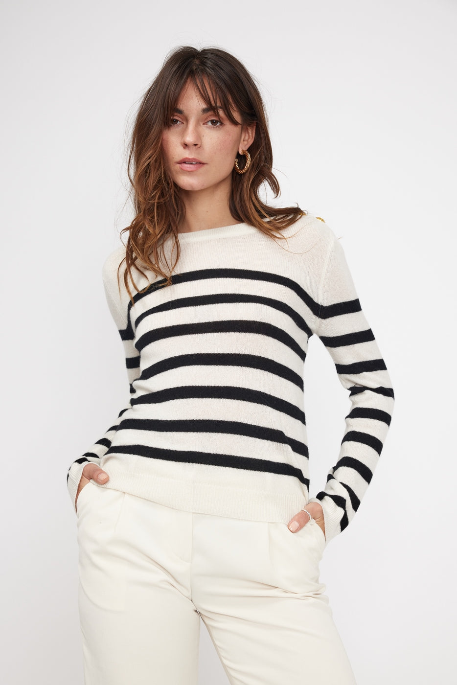 Maglione Mariniere Zarol - Bianco Nero