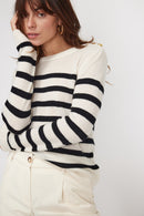 Pull Mariniere Zarol - Blanc Noir