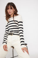 Pull Mariniere Zarol - Blanc Noir