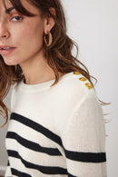 Pull Mariniere Zarol - Blanc Noir