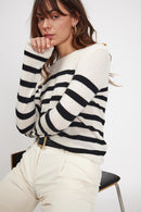 Pull Mariniere Zarol - Blanc Noir