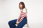 Zarol Marinière Jumper - White Red