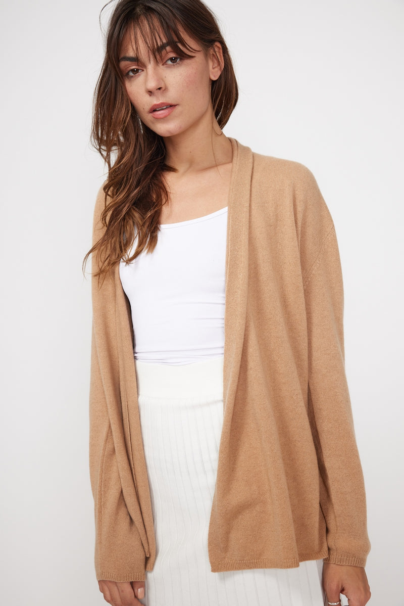 Gilet Tube Zassia - Beige - 100% Cashmere Oeko-Tex - Woman