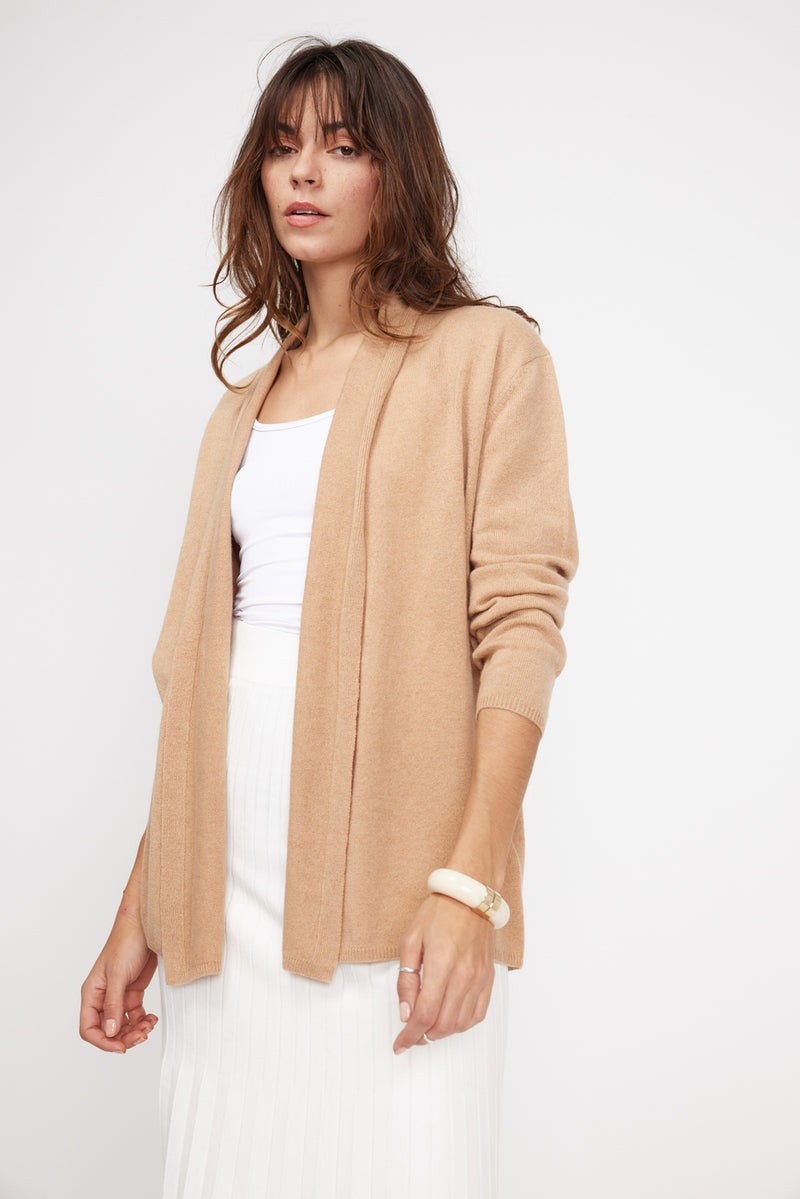 Gilet Tube Zassia - Beige - 100% Cachemire Oeko-Tex - Femme