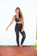 Legging Fleur - Zèbre Marron & Noir