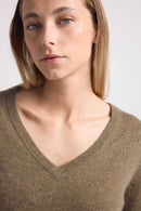 Pull Col V Zefina - Vert Khaki