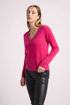 Pull Col V Zefina - Fushia