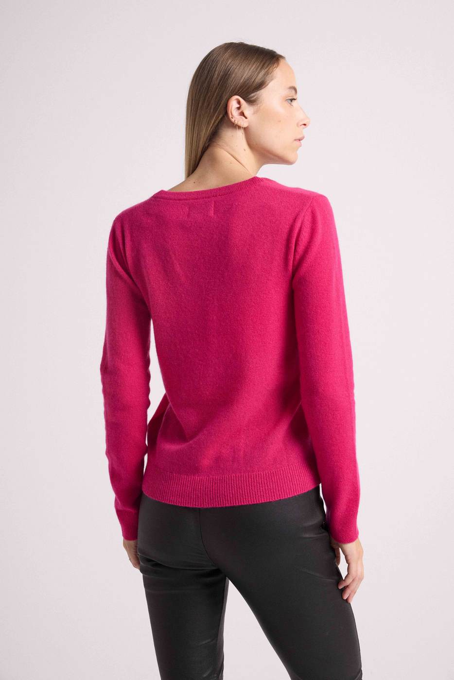 Pull Col V Zefina - Fushia