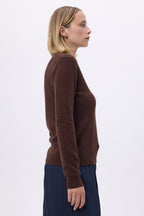 Pull Col V Zefina - Marron - Femme