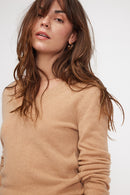 Pull Col V Zefina - Beige - 100% Cachemire Oeko-Tex - Femme