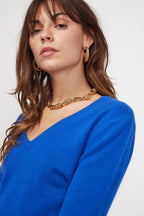 Jersey con Cuello de Pico Zefina - Azul Rey