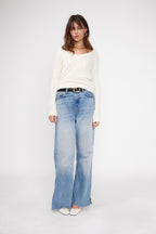 Jersey de Cuello en V Zefina - Blanco