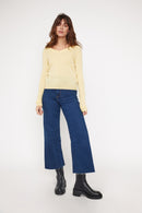 Zefina V-Neck Sweater - Yellow - 100% Cashmere Oeko-Tex - Woman