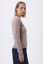 Pull Col V Femme Zefina - Taupe - Femme
