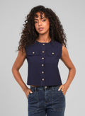Veste Sans Manches Zelia Marine