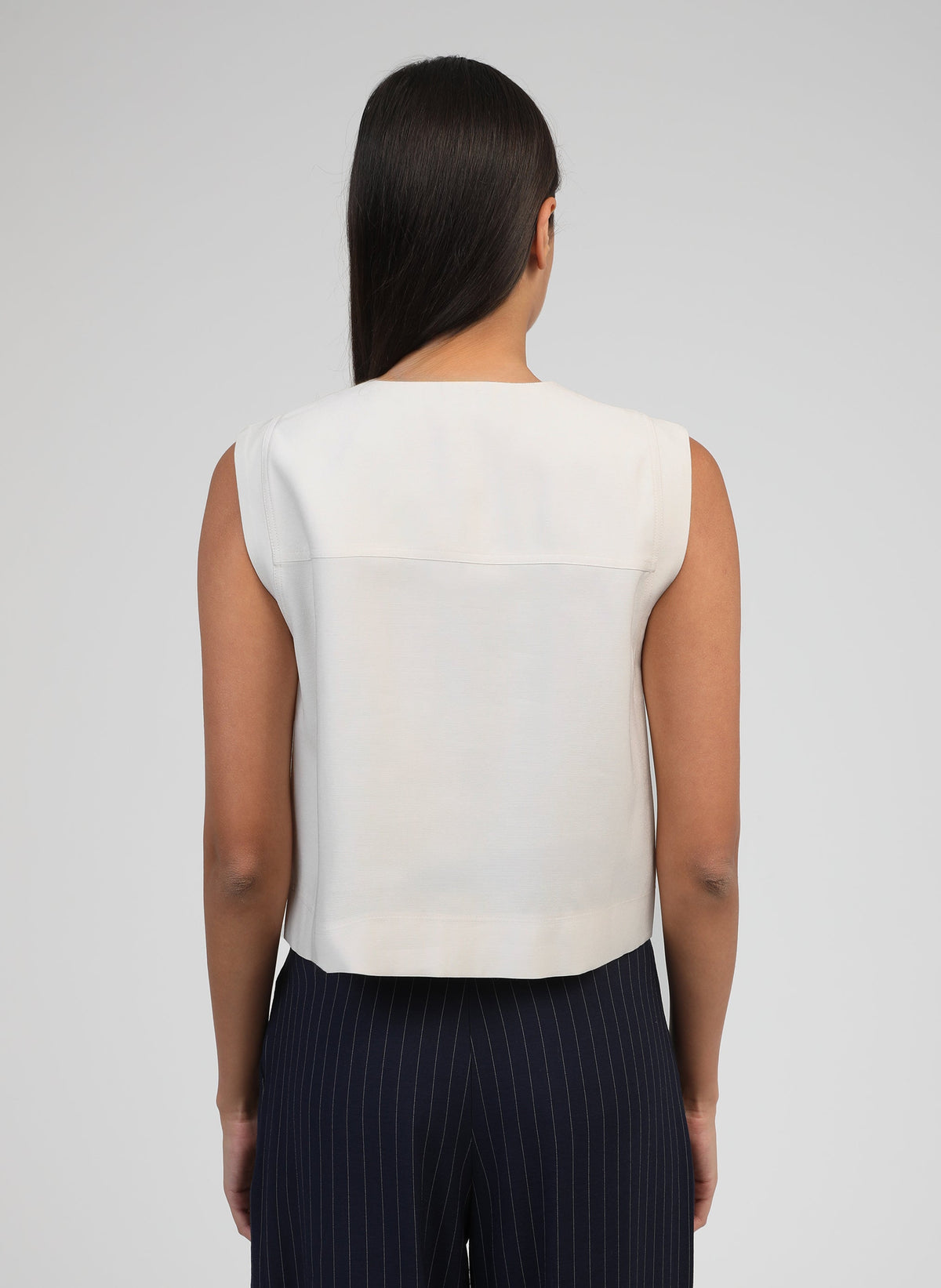 Veste Sans Manches Zelia Ecru