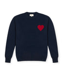 Pull Col Rond Love Heritage Zemir - Bleu Marine Rouge