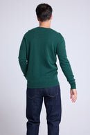 Pull Col Rond Love Heritage Zemir - Vert Bouteille Rouge
