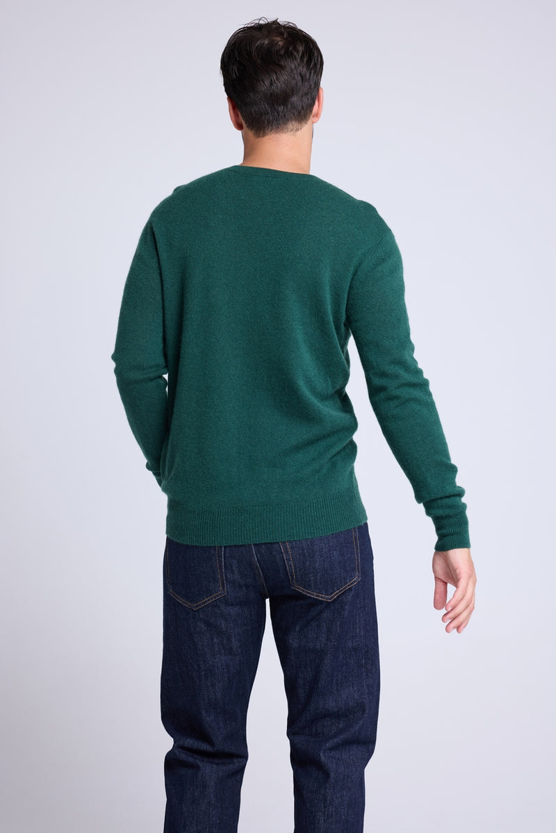 Pull Col Rond Love Heritage Zemir - Vert Bouteille Rouge