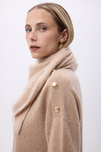 Oversized Bandana Triangle – Brushed Cashmere Bandana Zeno - Beige Creme - Femme
