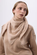 Oversized Bandana Triangle – Brushed Cashmere Bandana Zeno - Beige Creme - Femme