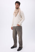 Oversized Bandana Triangle – Brushed Cashmere Bandana Zeno - Beige Crème - Homme