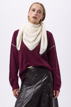Oversized Bandana Triangle – Brushed Cashmere Bandana Zeno - Blanc - Femme