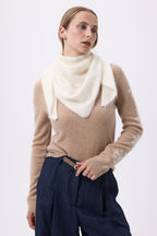 Oversized Bandana Triangle – Brushed Cashmere Bandana Zeno - Blanc - Femme
