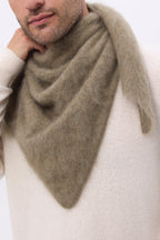Oversized Bandana Triangle – Brushed Cashmere Bandana Zeno - Kaki groen - Heren
