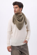 Oversized Bandana Triangle – Brushed Cashmere Bandana Zeno - Kaki groen - Heren