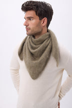 Oversized Bandana Triangle – Brushed Cashmere Bandana Zeno - Kaki groen - Heren