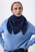 Oversized Bandana Triangle – Brushed Cashmere Bandana Zeno - Bleu Marine - Femme