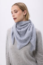 Trójkątna Apaszka Bandana Oversize – Czesany Kaszmir Bandana Zeno – Jasnoszary – Damska