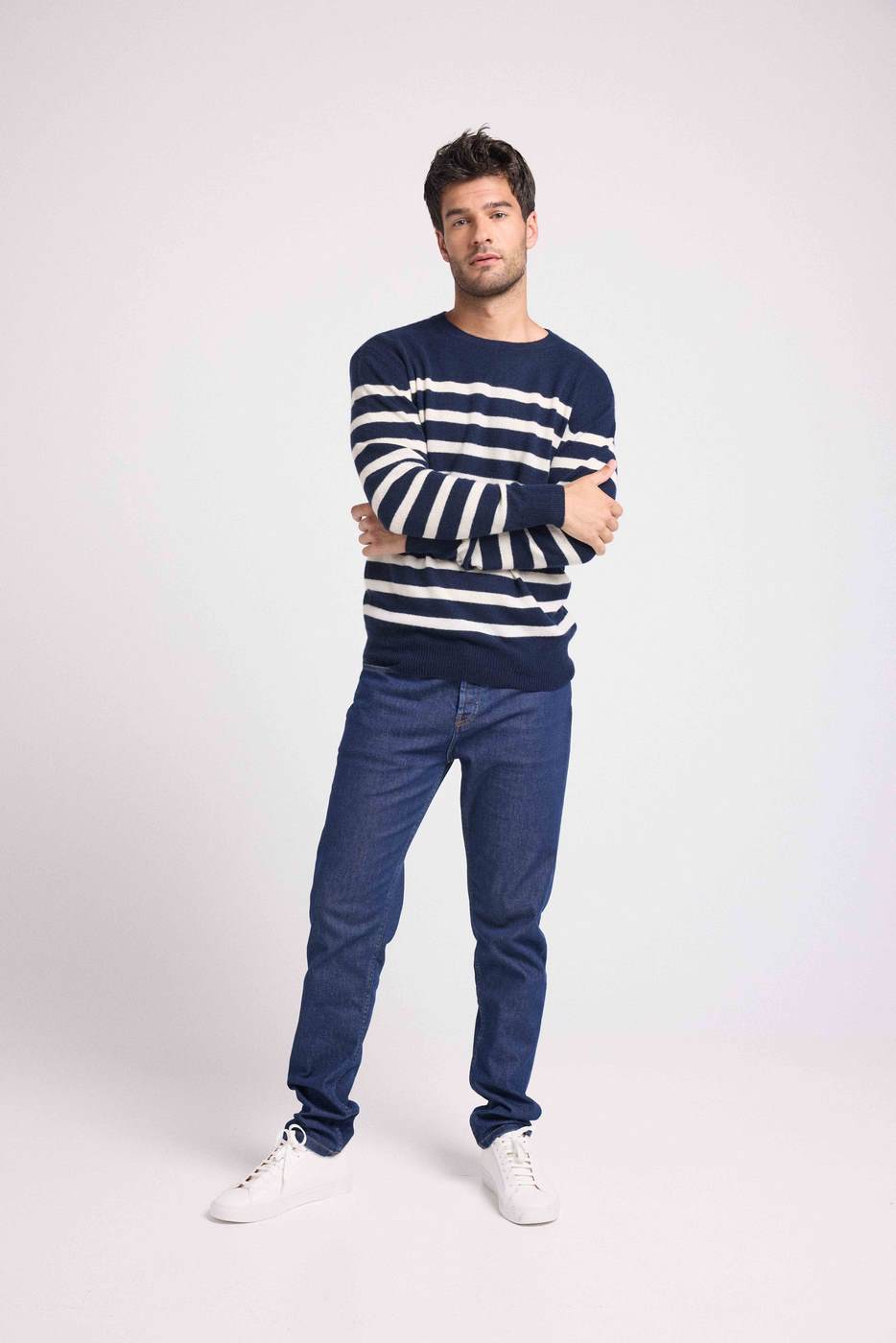 Pull Mariniere Zerol - Bleu Marine Blanc
