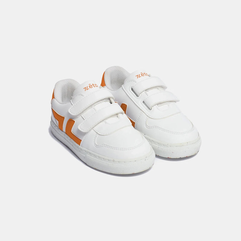 Zapatillas Zèta con velcro naranja para niña o niño