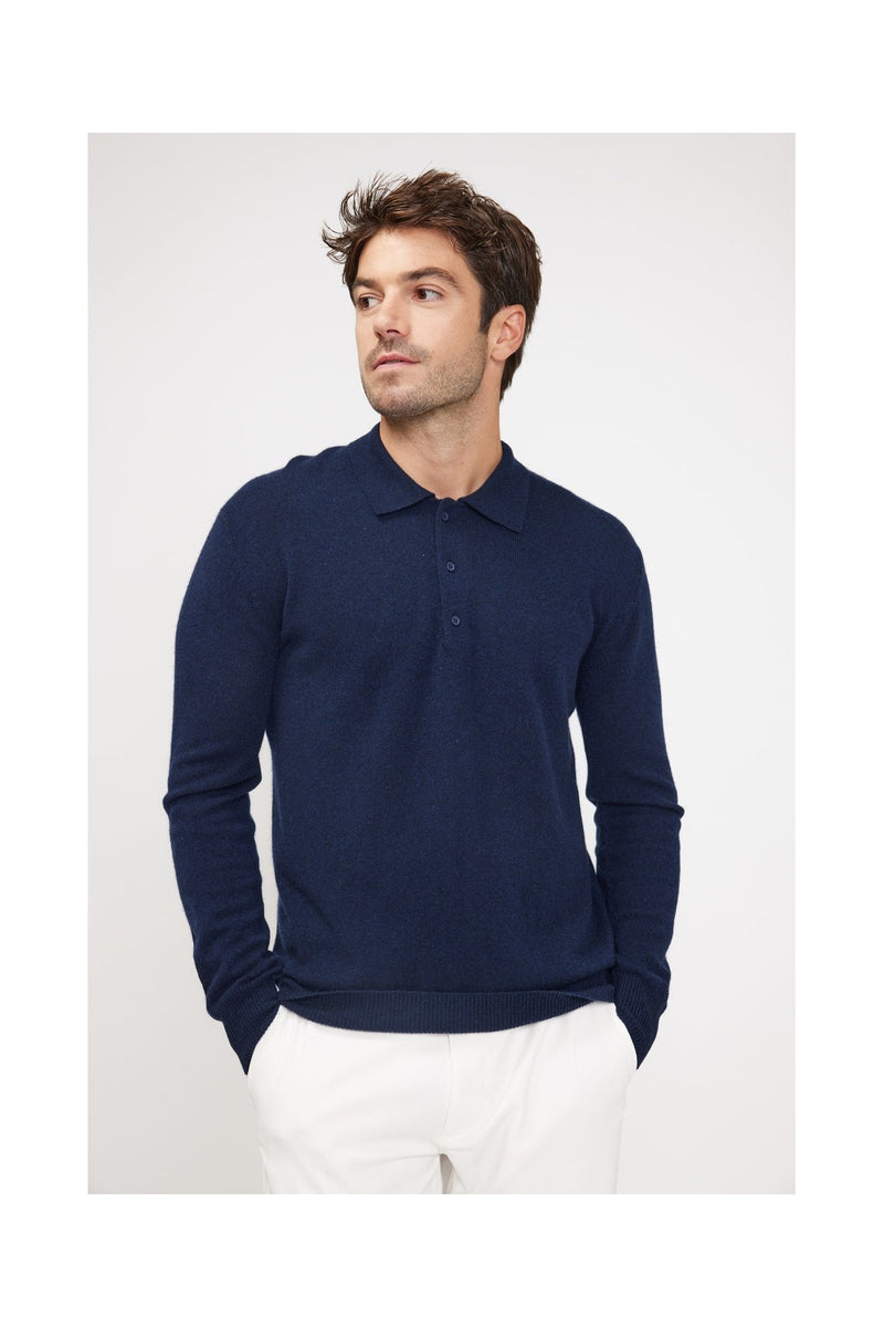 Pull Col Polo Zidane - Bleu Marine