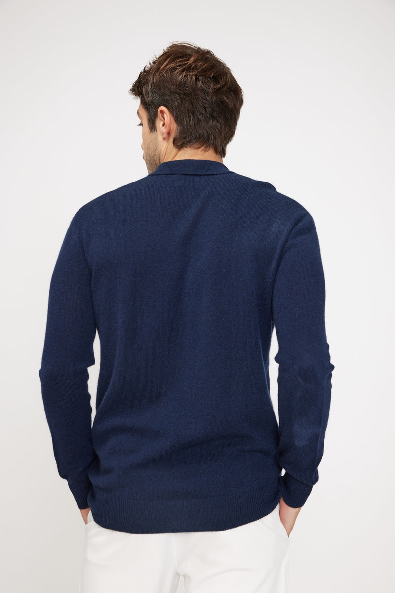 Pull Col Polo Zidane - Bleu Marine