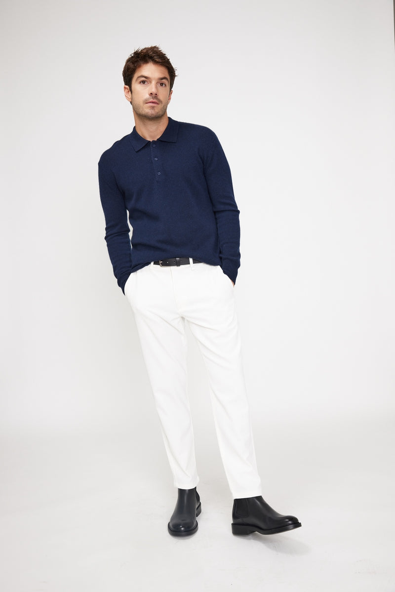 Pull Col Polo Zidane - Bleu Marine