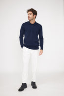 Pull Col Polo Zidane - Bleu Marine