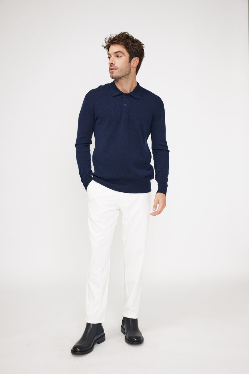 Pull Col Polo Zidane - Bleu Marine
