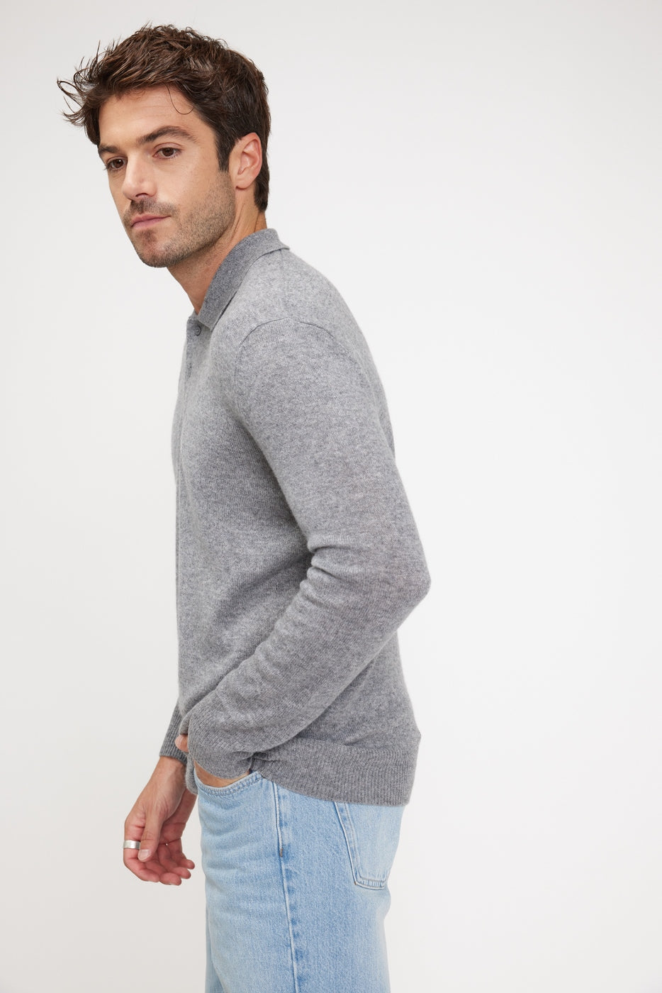 Jersey de Cuello Polo Zidane - Gris Oscuro