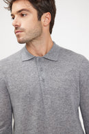 Pull Col Polo Zidane - Gris Fonce - 100% Cachemire Oeko-Tex - Homme