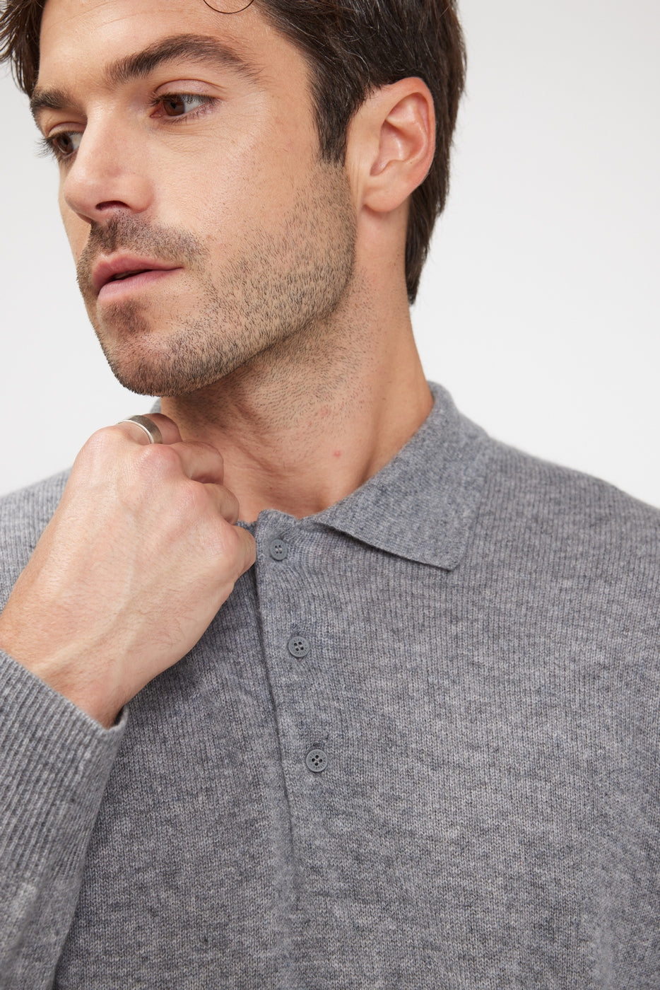 Jersey de Cuello Polo Zidane - Gris Oscuro