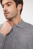 Pull Col Polo Zidane - Gris Fonce - 100% Cachemire Oeko-Tex - Homme