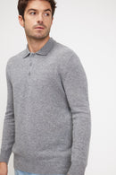 Pull Col Polo Zidane - Gris Fonce - 100% Cachemire Oeko-Tex - Homme