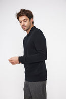 Pull Col Polo Zidane - Noir - 100% Cachemire Oeko-Tex - Homme