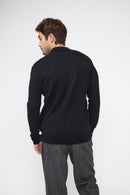 Pull Col Polo Zidane - Noir - 100% Cachemire Oeko-Tex - Homme