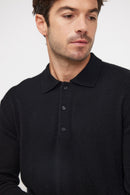 Pull Col Polo Zidane - Noir - 100% Cachemire Oeko-Tex - Homme