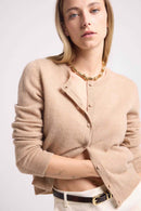 Cardigan Col Rond Zika - Beige Crème