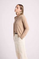 Cardigan Col Rond Zika - New Beige Creme - 100% Cachemire Oeko-Tex - Femme